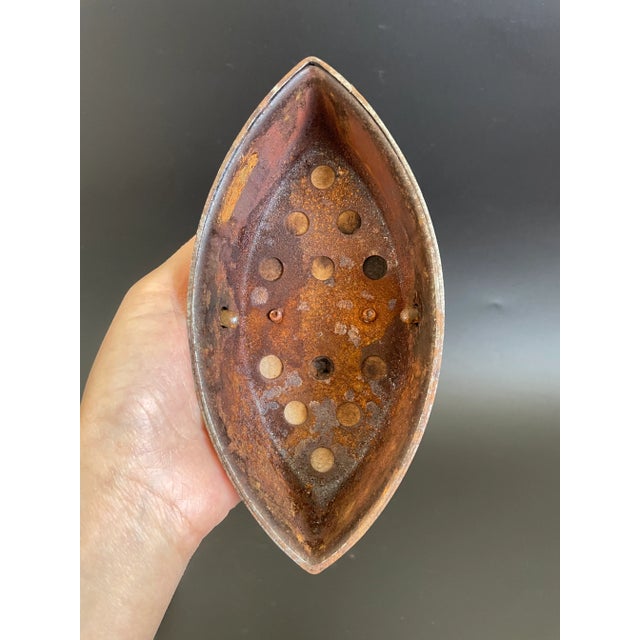 Antique Asbestos Sad Iron Handle Cover With Two Cast Iron Cores For Sale - Image 11 of 13