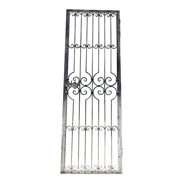 1920's Large Oversized Single Pedestrian Gate Spanish Revival Style With Optional Side Panels For Sale