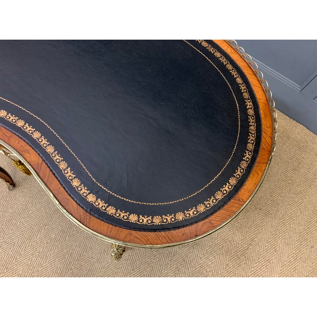 Victorian Kidney Shaped Rosewood Writing Table, 1870 For Sale - Image 15 of 16