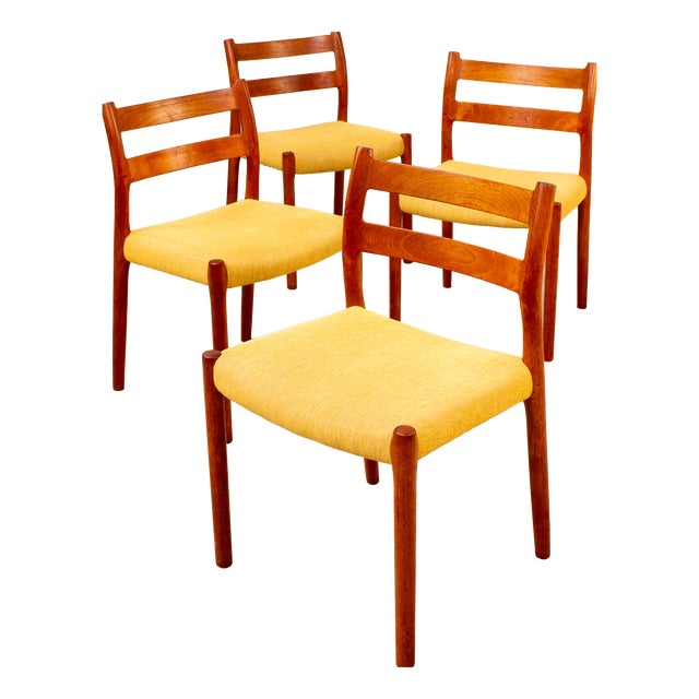 Danish Model 84 Chairs in Teak by Niels Otto Möller for J.L. Møllers, 1960s, Set of 4 For Sale