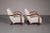 1950s Vintage Art Deco Lounge Chairs in White Leather, 1950s, Set of 2 For Sale - Image 5 of 14