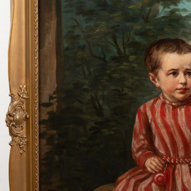 Original Oil on Canvas Painting of Young Girl, Hungary Circa 1890 For Sale - Image 6 of 12