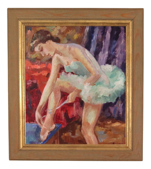 Ballerina, 1960s, Oil on Canvas, Framed