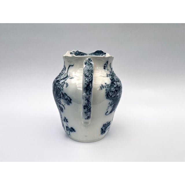 Blue Large Antique Edwardian Wash Basin Pitcher Anemone from Pountney & Co., 1890s For Sale - Image 8 of 9