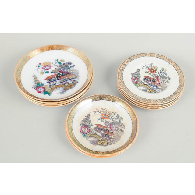 Rörstrand Japan series, set of ten flat and deep dishes. Flat and deep dishes in faience with oriental-inspired decoration...