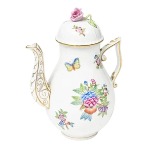 Mid 20th Century Herend Queen Victoria Older Coffee Pot