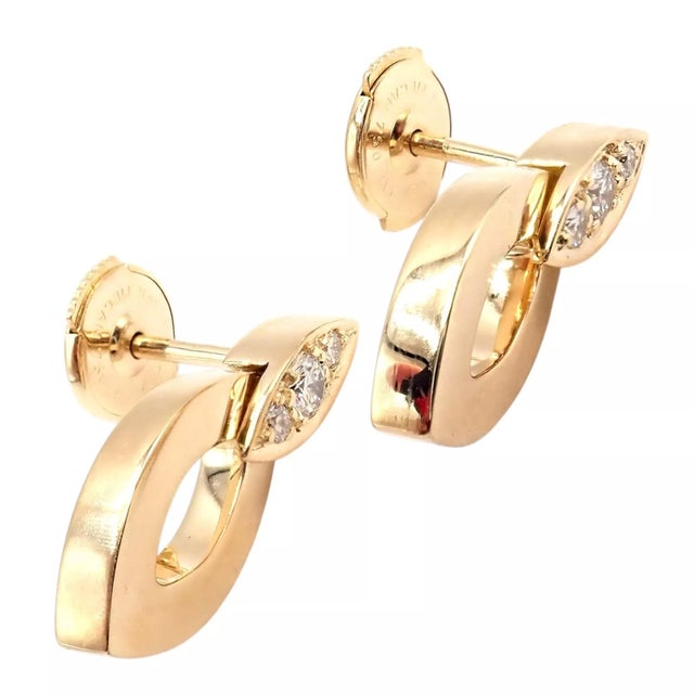 Late 20th Century Cartier Yellow Gold & Diamond Diadea Link Bracelet & Earrings Set - 3 Pieces For Sale - Image 11 of 12