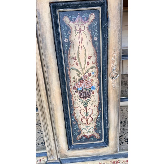Signed Habersham Hand-Painted French Country Four-Door Cabinet, August 2005 For Sale - Image 13 of 15