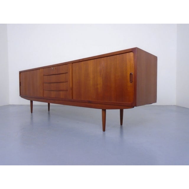 Large Teak Sideboard with Sliding Doors, Denmark, 1950s For Sale - Image 6 of 18