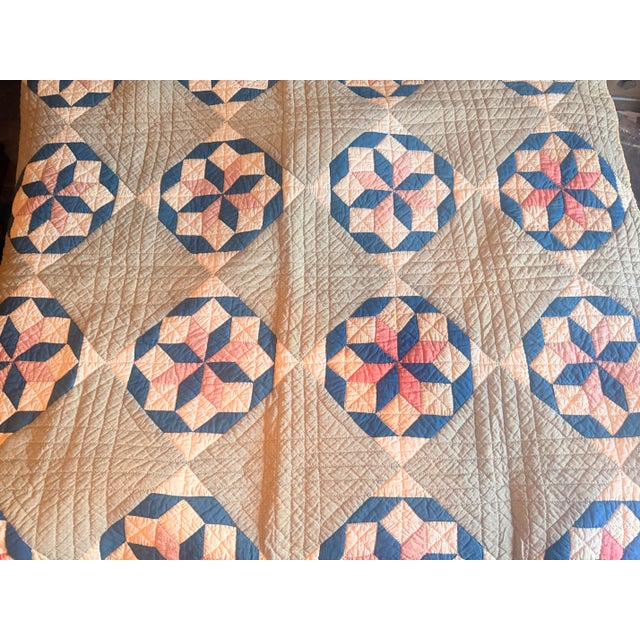 1910s Great Great Grandma’s Completely Handmade and Stitched Quilt. Amazing Condition and Quality With a Written and Verifiable Back Story. For Sale - Image 5 of 6
