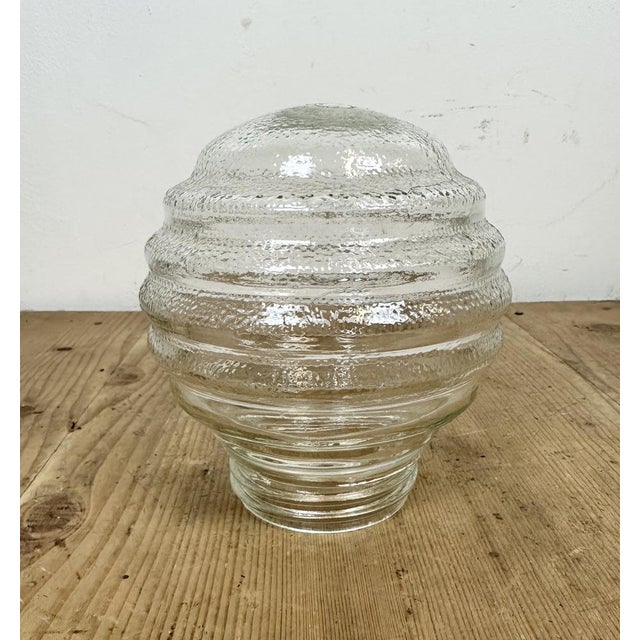 Brown Industrial Bakelite Pendant Light with Ribbed Glass, 1970s For Sale - Image 8 of 14