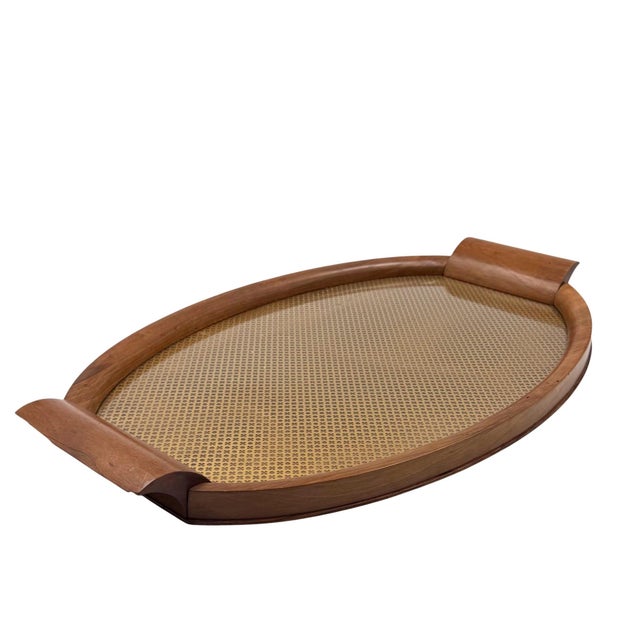 Mid-Century Wood and Brass Tray, Italy 1950s For Sale - Image 4 of 12