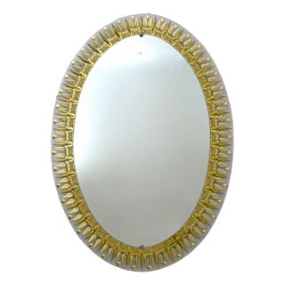 Cristal Art Modern Sholated and Golden Mirror of the Middle of the Century, Italy, 1960s For Sale