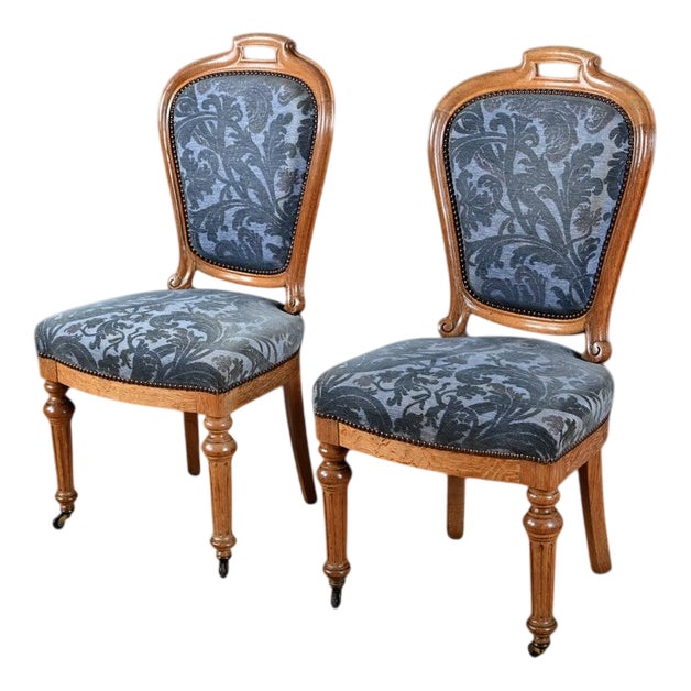 Louis-Philippe Style Oak Chairs, 1950s, Set of 2 For Sale