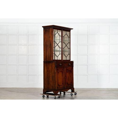George III English Mahogany Glazed Bookcase Secretaire, 1800s For Sale - Image 3 of 18