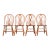 Ethan Allen Style American Colonial Solid Oak Spindle Back Windsor Dining Chairs, Set of Four For Sale