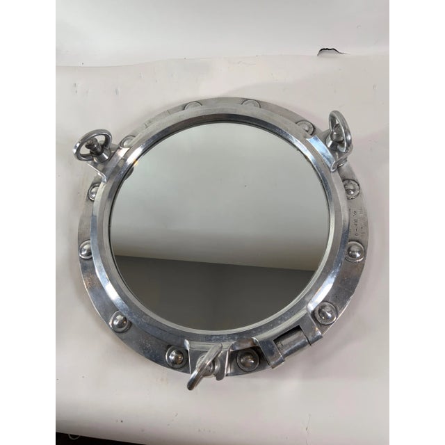 Aluminum Ship’s Porthole Mirror For Sale - Image 10 of 11