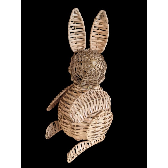 Woven Wicker Rattan Easter Bunny Rabbit For Sale - Image 9 of 11