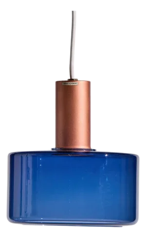 Mid 20th Century Tapio Wirkkala for Idman Finnish Glass Pendant Light - Blue