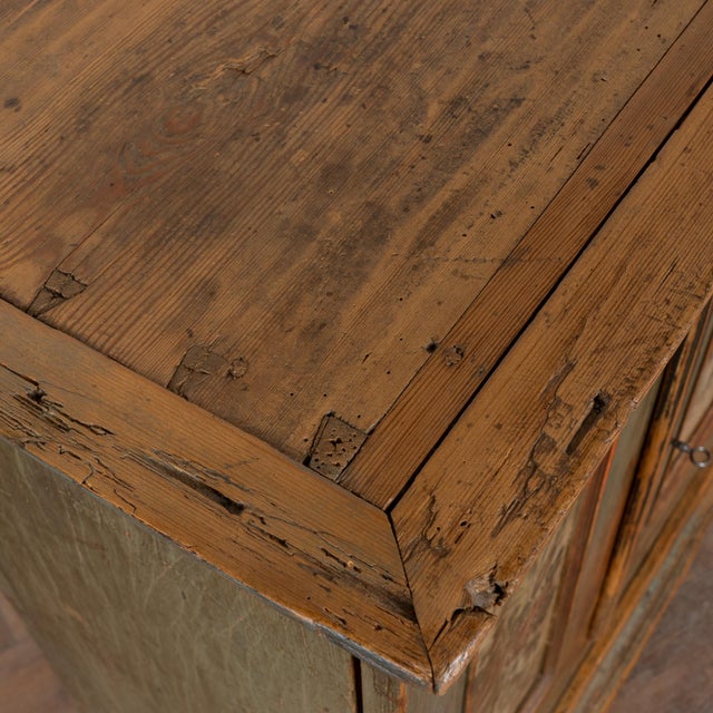 Swedish Original Painted Pine Sideboard Cabinet Dated 1808 For Sale - Image 6 of 11