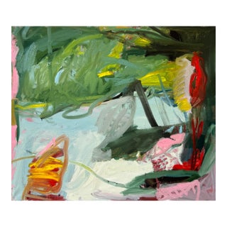 Contemporary Abstract Oil on Canvas "For a While" by Petra Schott For Sale