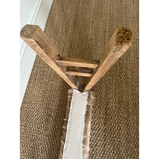 Antique Asian Shandong Elm Bench With Hide Upholstery For Sale - Image 10 of 12