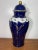 Vintage Wallendorf 1764 Echt Kobalt Cobalt Blue Floral Gold Lidded Vase GDR For Sale In Philadelphia - Image 6 of 18