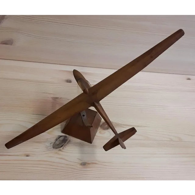 Vintage Gliding Model Desk Ornament in Teak & Acrylic, 1960s by Gerhard Reussner For Sale - Image 3 of 7