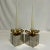 Vintage Contemporary Americana Christmas Metal Wrapped Present Candle Holders - a Pair. For Sale - Image 6 of 7