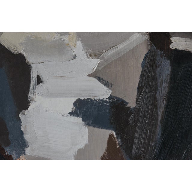 Wood Large 46" Framed Mid Century Abstract Expressionist Painting by Gillespie For Sale - Image 7 of 9