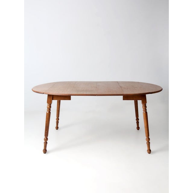 Brown Mid-Century Dearborn Co Drop Leaf Dining Table With Extensions For Sale - Image 8 of 16