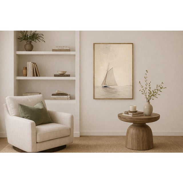 Minimal Coastal Texture Study, Abstract Shoreline Art Print, 24" × 36" For Sale - Image 4 of 10