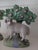 A 19th century antique English Staffordshire pastoral figurine set of two. Ewe with confetti bocage. 4" w x 3" d x 5" h...