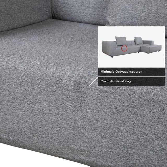 Textile Freistil Corner Sofa in Grey Fabric from Rolf Benz For Sale - Image 7 of 15