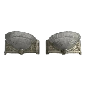 Pair of French Art Deco Wall Sconces in the Style of Degue