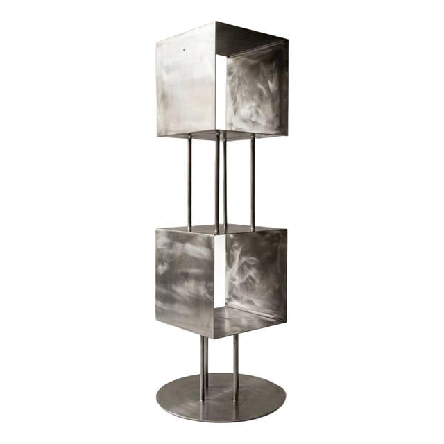 Rubik Module 1 Vertical Structure in Stainless Steel by Metalmorphosis Studio For Sale