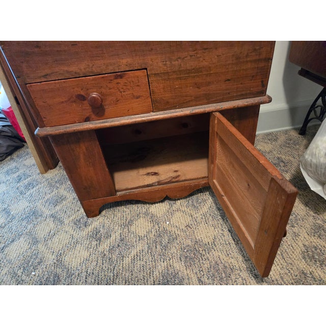 American Antique Primitive Lift-Top Commode Washstand For Sale - Image 3 of 6