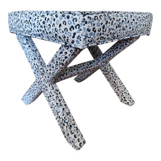 Upholstered X Bench For Sale