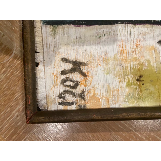 Late 20th Century Late 20th Century Folk Art Painting on Board For Sale - Image 5 of 5
