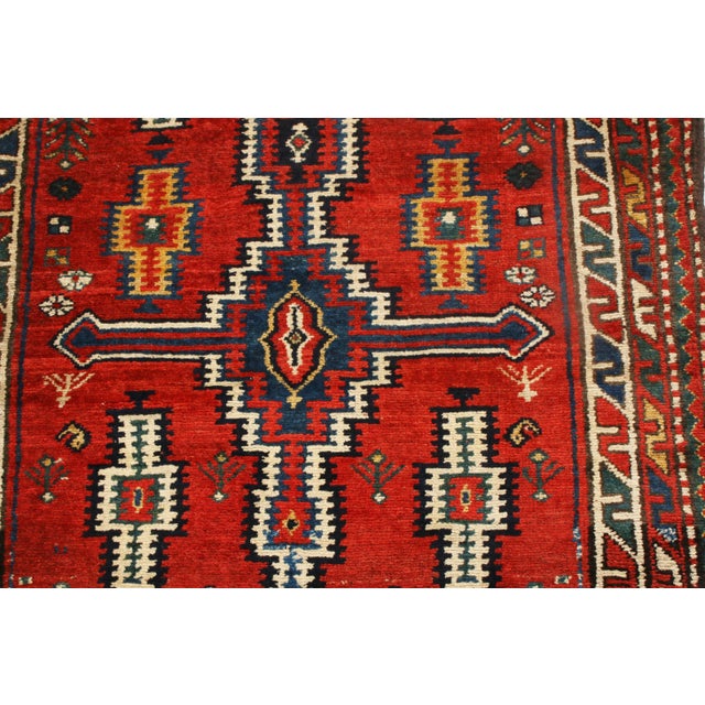 Late 19th Century Antique Northwest Red and Beige Geometric Wool Persian Runner - 3′3″ × 8′1″ For Sale - Image 5 of 6