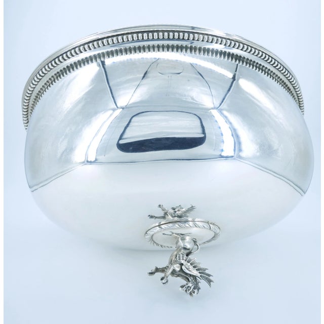 19th Century English Silverplate Meat Dome With Dragon Finial Handle For Sale - Image 9 of 11