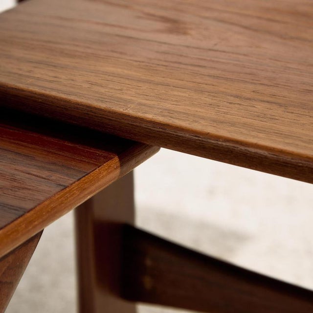 Wood Teak Nesting Tables by Johannes Andersen for CFC Silkeborg, 1960s, Set of 3 For Sale - Image 7 of 14