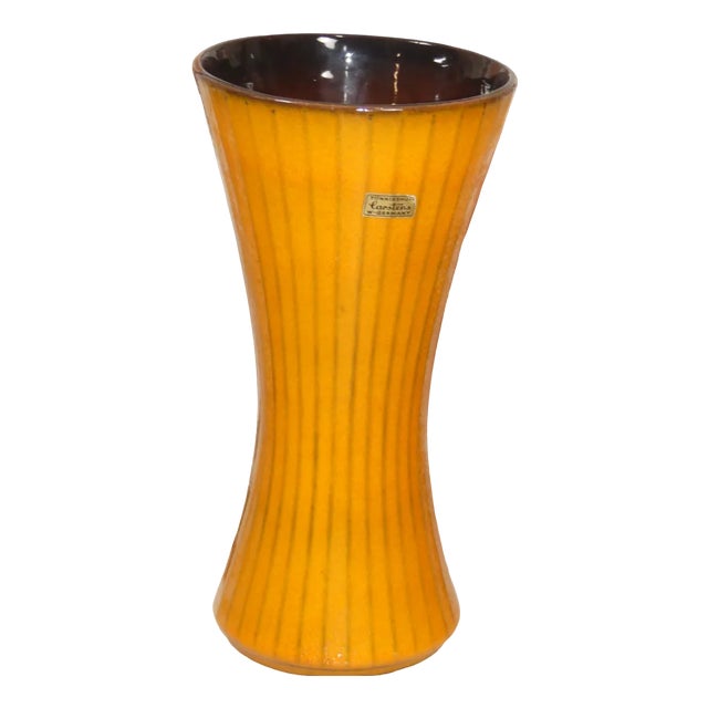 Model 5039-30 Orange Striped Ceramic Vase from Carstens Tönnieshof, 1970s For Sale