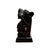 This striking vintage Mexican sculpture is hand carved from polished black obsidian and embellished with sterling silver...
