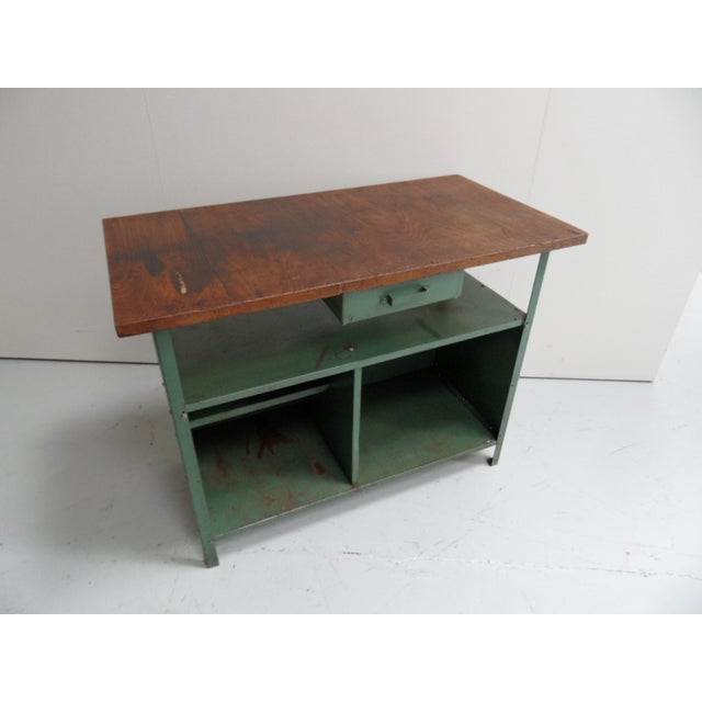 Vintage Industrial Work Bench, 1950s For Sale - Image 9 of 11