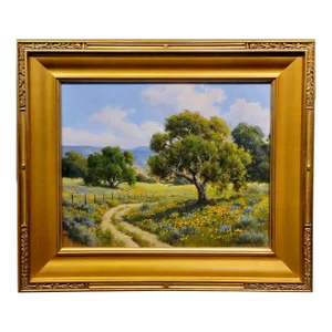 David Chapple -Poppy Fields in a Gorgeous California Oak Landscape-Oil Painting