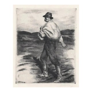 1920s Oszkár Glatz Farmer Etching For Sale