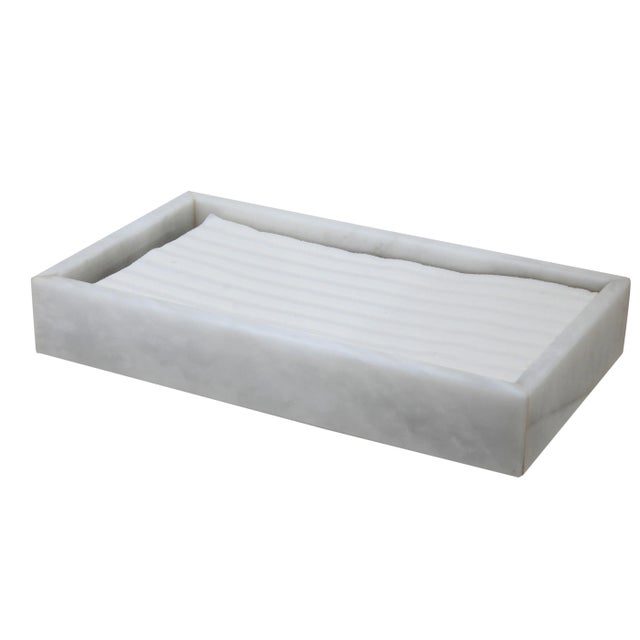 Modern White Marble Guest Towel Tray For Sale - Image 3 of 3