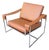 Milo Baughman Style Chrome and Leather Sling Chair For Sale