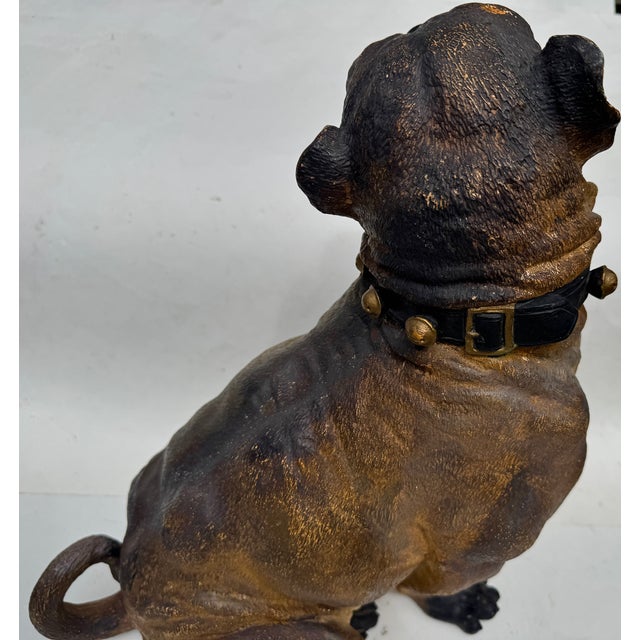 Late 19th Century Antique Victorian Terracotta Bulldog Statue 19th Century For Sale - Image 5 of 12